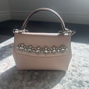 Michael Kors Pink Crossbody Bag with Silver Accents